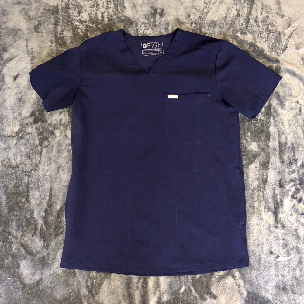 Figs Navy Catarina Scrub Top